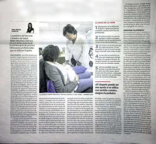 Recorte de prensa sobre la clínica de lactancia